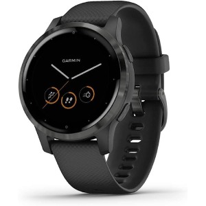 Garmin Vivoactive 4, GPS Smartwatch, Features Music, Body Energy Monitoring, Animated Workouts, Pulse Ox Sensors and More, Black