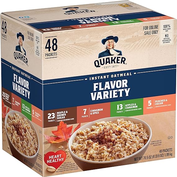 Quaker Instant Oatmeal, 4 Flavor Variety Pack, Individual Packets