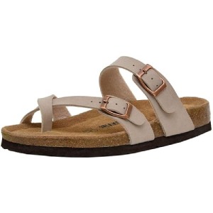 CUSHIONAIRE Women's Luna Cork Footbed Sandal With +Comfort